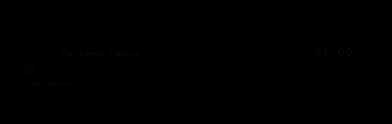 TipDeck timer overlay in action